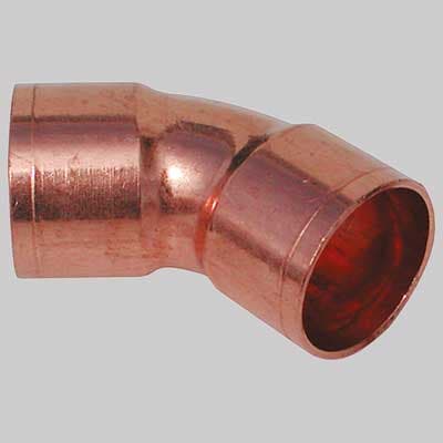 Curva Rame 45 ° a Saldare Femmina 22 x 22 Made in Italy - 2