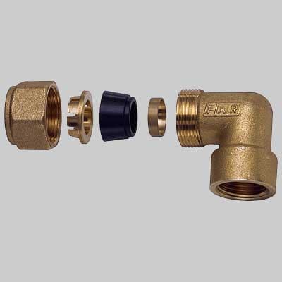 Gomito Femmina con Kit di Tenuta per Tubo Rame ½ x 12 Far - 2