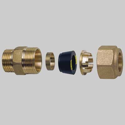 Niples Maschio con Kit di Tenuta per Tubo Rame 1 x 22 Far - 2