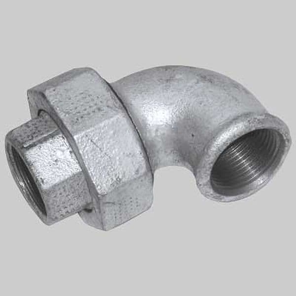 Gomito con Bocchettone Conico Femmina Zincato 3/4 Made in Italy