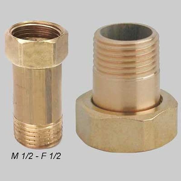 Codolo Ottone Giallo Dado Girevole M 1/2 F 1/2 Made in Italy - 2