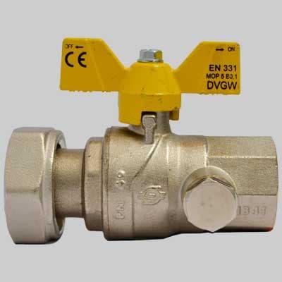 Valvola Gas a Sfera F con Presa Pressione Dado Girevole Farfalla 0646100 - 2