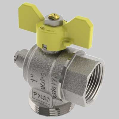 Valvola ad Angolo Postcontatore con Presa 1 x 1¼ Tiemme - 2