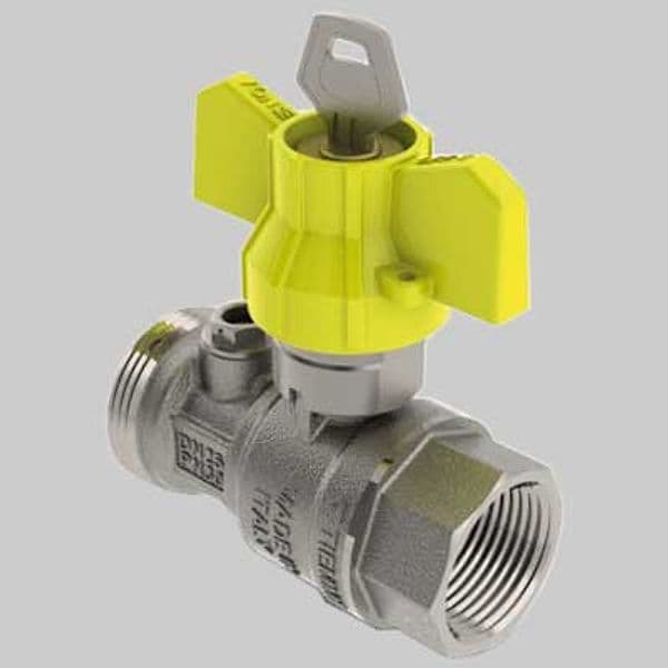 Valvola Diritta Postcontatore con Presa e Sicurezza 3/4 x 11/4 Tiemme
