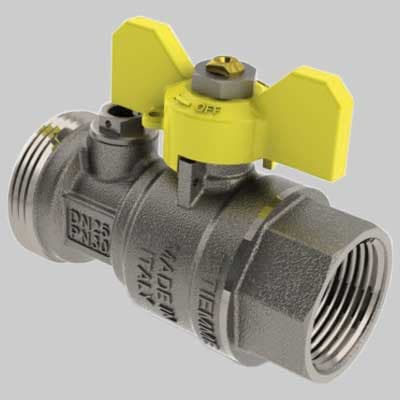 Valvola Diritta Postcontatore con Presa ¾ x 1¼ Tiemme - 2
