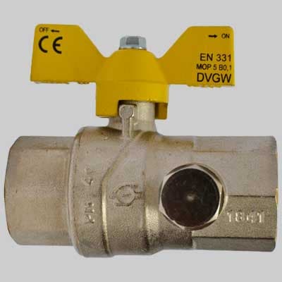 Valvola Sfera Gas F con Due Prese Pressione Farfalla Alluminio ¾ F.i.v - 2