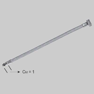 Tubo Flessibile INOX per Monocomandi Lavelli 3 Vie Cm 35 F ½ x M 08 Made - 2