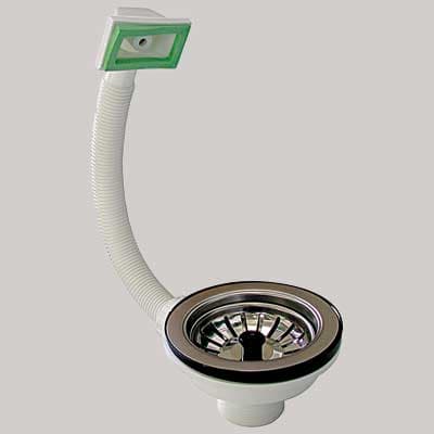 Pilettone per Lavello Ctp Griglia Rettang. Tappo Automatico Ø 90 Maryplast - 2
