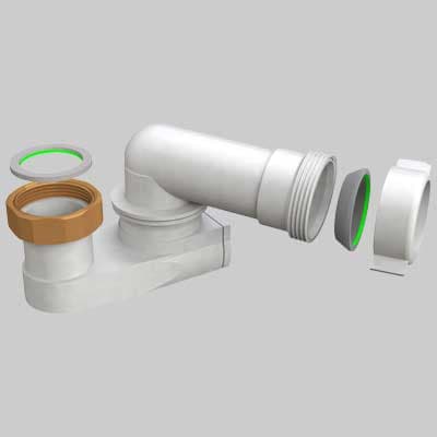Sifone Ribassato Orientabile per Colonna Vasca 1½ x 40 Bonomini - 2