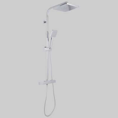 Set Colonna Square Quadra con Miscelatore Termostatico Cromata Cardinale - 2