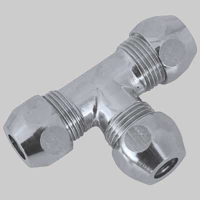 Raccordo Tee Uguale Cromato 10 x 10 x 10 Va Albertoni - 2
