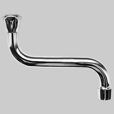 Canna Inferiore per Grupppo Lavello a Muro Cromo 250 mm Made in Italy - 2