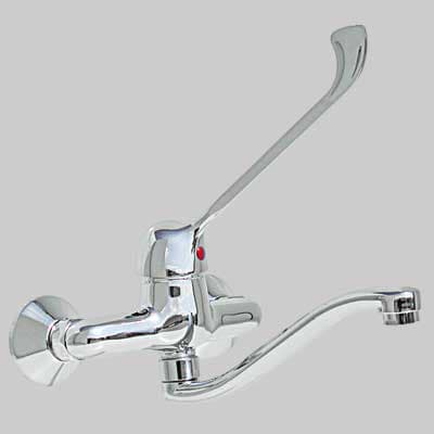 Monocomando Lavello a Parete Leva Clinica Cromo Made in Italy - 2