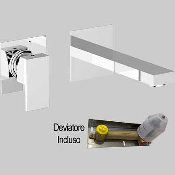 Batteria Lavabo Incasso a Parete Pillar C Scarico Click Clack Teorema - 2