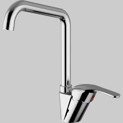 Rubinetto Miscelatore Lavello Tone a Canna Alta Cromo Teorema - 2