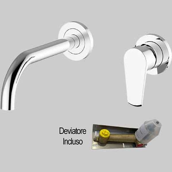 Batteria Lavabo Incasso a Parete Velvet C Scarico Click Clack Teorema - 2