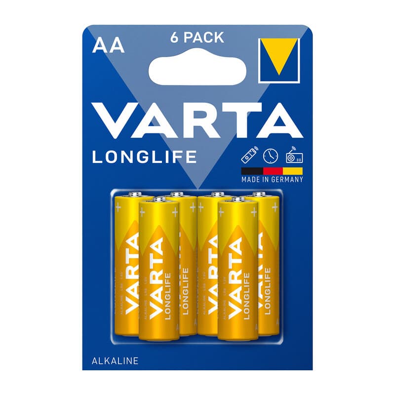 Varta Batt Longlife Alcalina Stilo Bl Varta 20 Blister 6 Pezzi