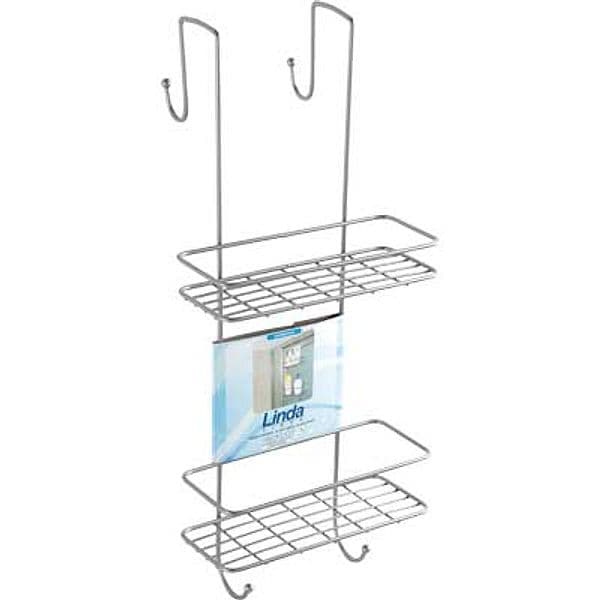 Mensola Doccia Rettangolare 2 Ripiani Appendibile Metallo Made in Italy - 2