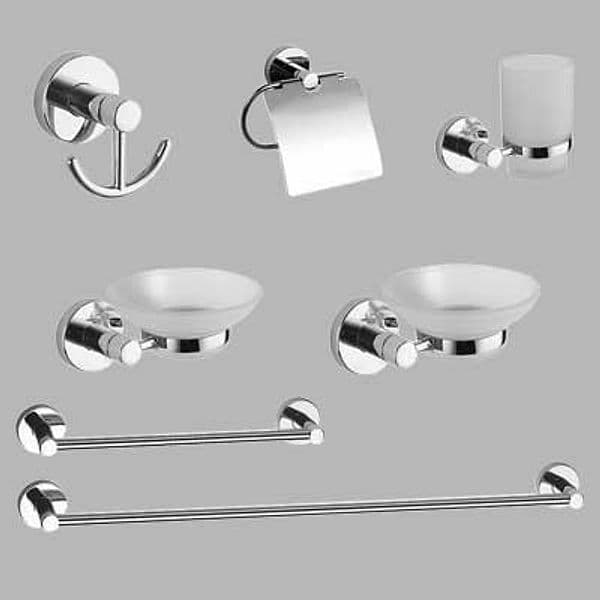 Kit Accessori Bagno 7 Pezzi Serie Carol Cromo Vetro Cardinale - 2