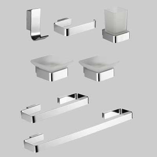 Kit Accessori Bagno 7 Pezzi Serie Mary Cromo Vetro Cardinale - 2