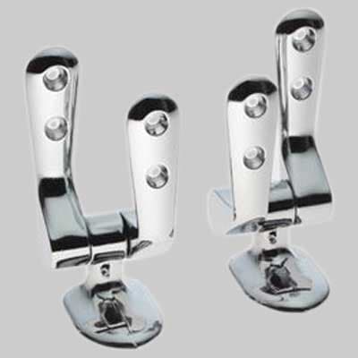 Coppia Cerniera Fissa 3 Fori Cromata Made in Italy - 2