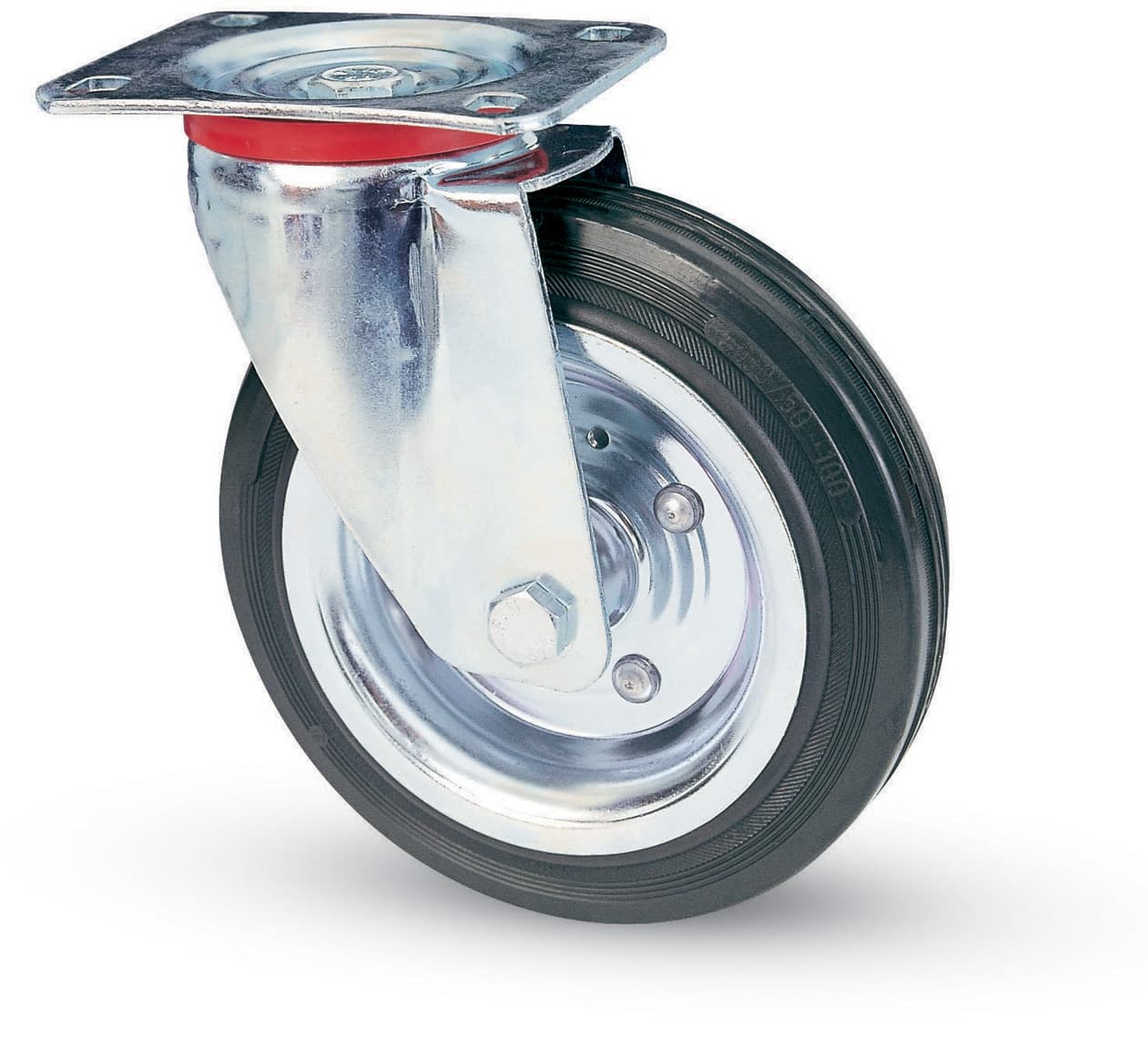 Ruota Industriale D 180 mm Gomma 80 Piastra Gir Avo - 2
