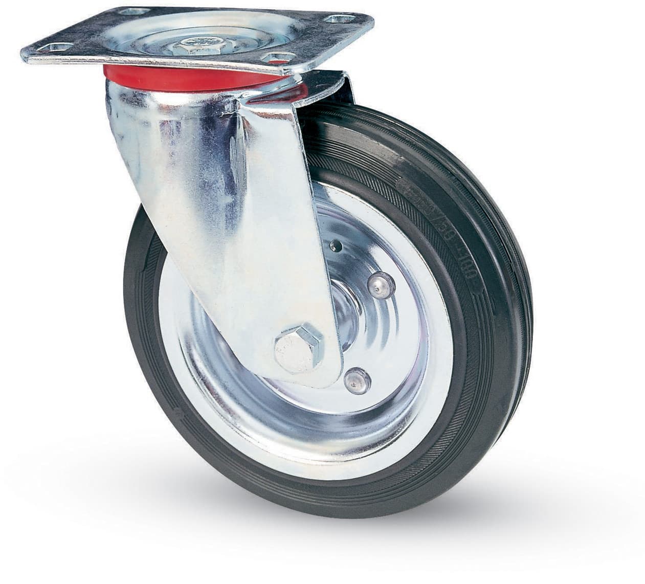 Ruota Industriale D 125 mm Gomma 80 Piastra Gir Avo - 2