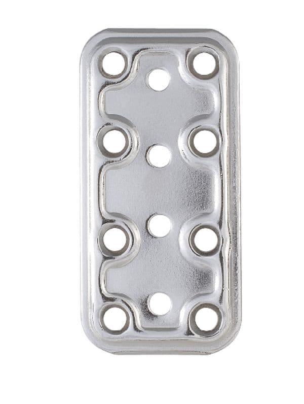 Piastra 745 in Diritta INOX 40 x 80 mm Aldeghi Luigi Spa 5 Pezzi - 2