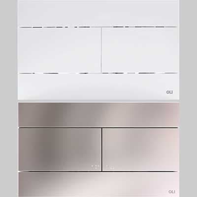Placca WC di Comando Slim Doppio Scarico Cromo Satinata Oliver - 2