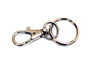Moschettoni Piccoli a Scatto con Anello Girevole in Acciaio 50 Pezzi - 2