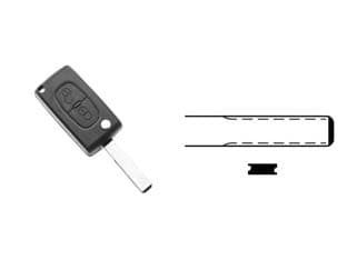 Cover Chiavi per Auto Citroen Peugeot HU83ARS2 2 Bottoni Silca - 2
