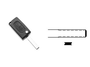 Cover Chiavi per Auto Citroen Lancia Peugeot HU83BRS8N 3 Bottoni Silca - 2