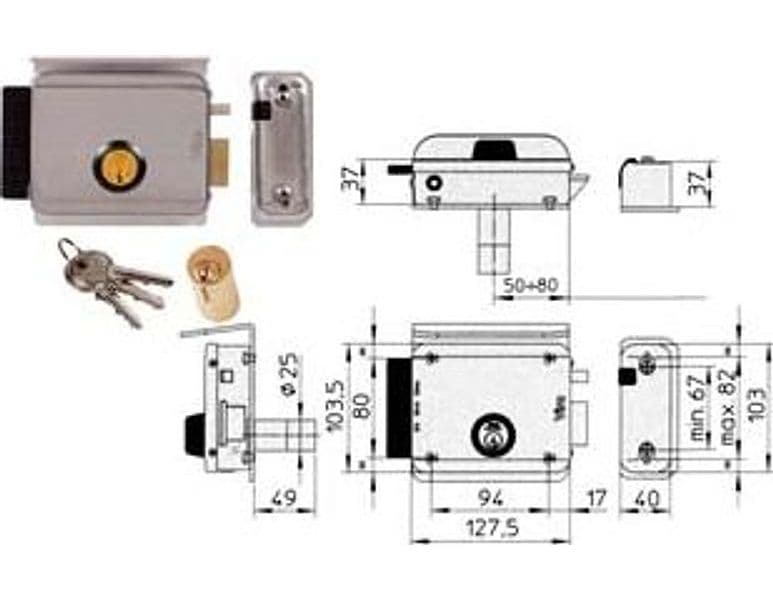 Elettroserratura per Cancelli con Tetto 8992 50 mm 80 Dx (8992.1) Viro - 2
