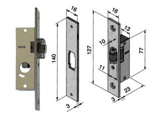 Serratura da Infilare per Montanti Solo Rullo 114 15 mm (11415010) Welka - 2