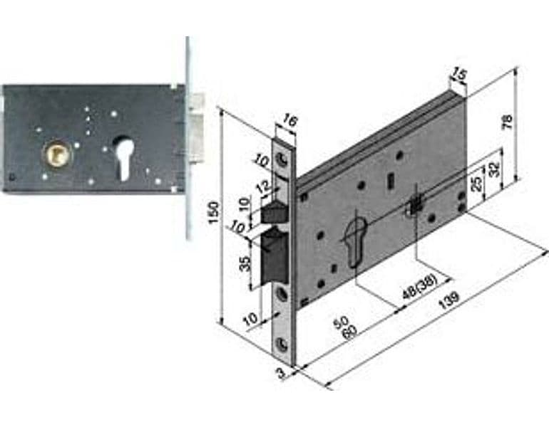 Elettroserratura da Infilare per Fasce 78 mm H 302 60 mm (30260010) Welka - 2