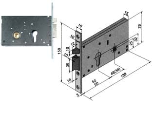 Elettroserratura da Infilare per Fasce 78 mm H 302 50 mm (30250010) Welka - 2