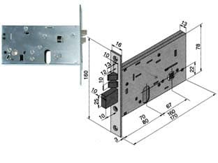 Elettroserratura da Infilare per Fasce 78 mm H 306 70 mm (30670010) Welka - 2
