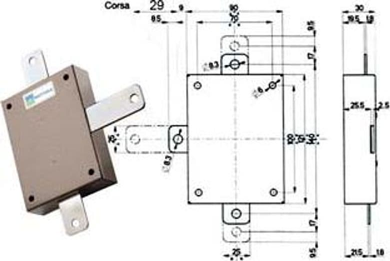 Deviatore Applicare per Serrature Quintuplici Serie 38 96145 per Serie 38 - 2