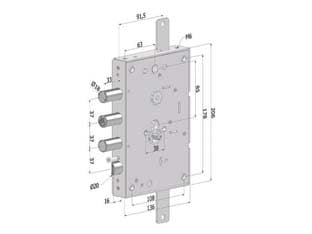 Serratura Triplice P Porte Blindate Cilindro Europeo REVERS.INT.37 265 - 2