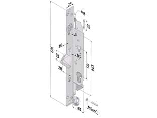Serratura Triplice Extension Profilo Europeo per Persiane 2153 30 mm - 2