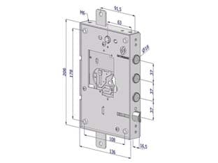 Serratura Triplice Applicare per Porte Blindate Nuda S Cuore INT.37 25 Dx - 2