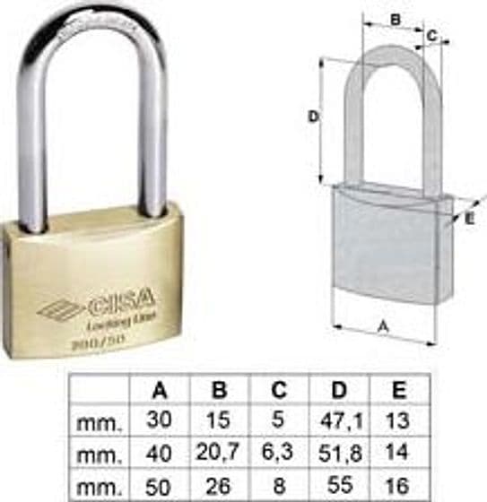 Lucchetto Locking Line Arco Lungo 20011 40 mm (ART.20011400) Cisa 12 Pezzi - 2