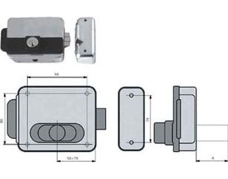 Elettroserratura Cancelli Reversibile Foro Variabile Multipla 5011 5070 mm - 2