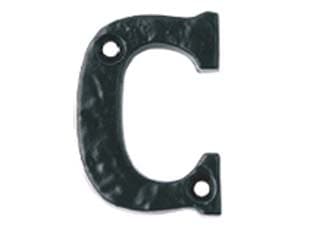 Lettera Alfabeto C in Ferro Nero Opaco - 2