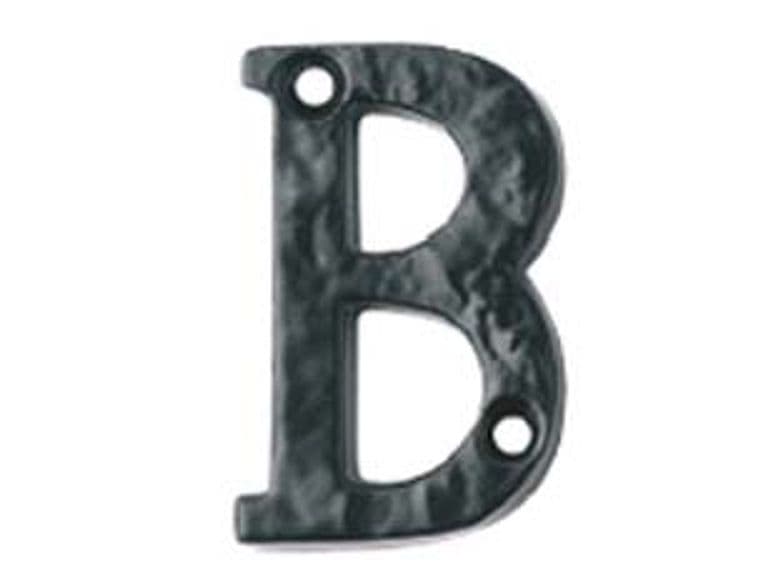 Lettera Alfabeto B in Ferro Nero Opaco - 2
