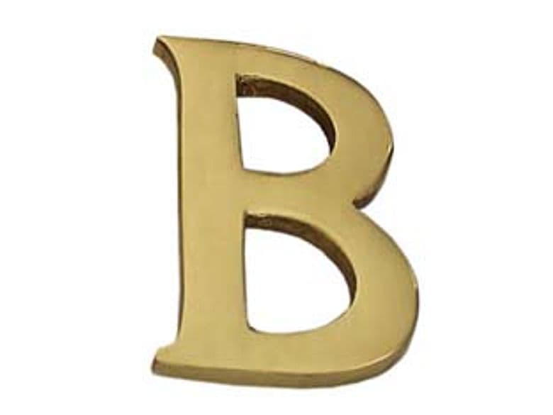 Lettera Alfabeto B in Ottone Lucido 5 Pezzi - 2
