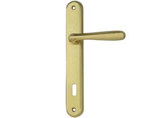 Maniglia Goccia con Placca in Zama Finitura Ottone Lucido 90 mm Foro - 2