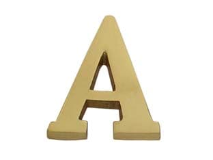 Lettera Alfabeto a in Ottone Lucido 5 Pezzi - 2