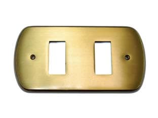 Coprinterruttori Cristina 2 Posti in Ottone Bronzato in Ottone 2 Pezzi - 2