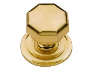 Pomolo Prestige Ottagonale per Portoncino in Ottone Lucido Ø 70 mm - 2